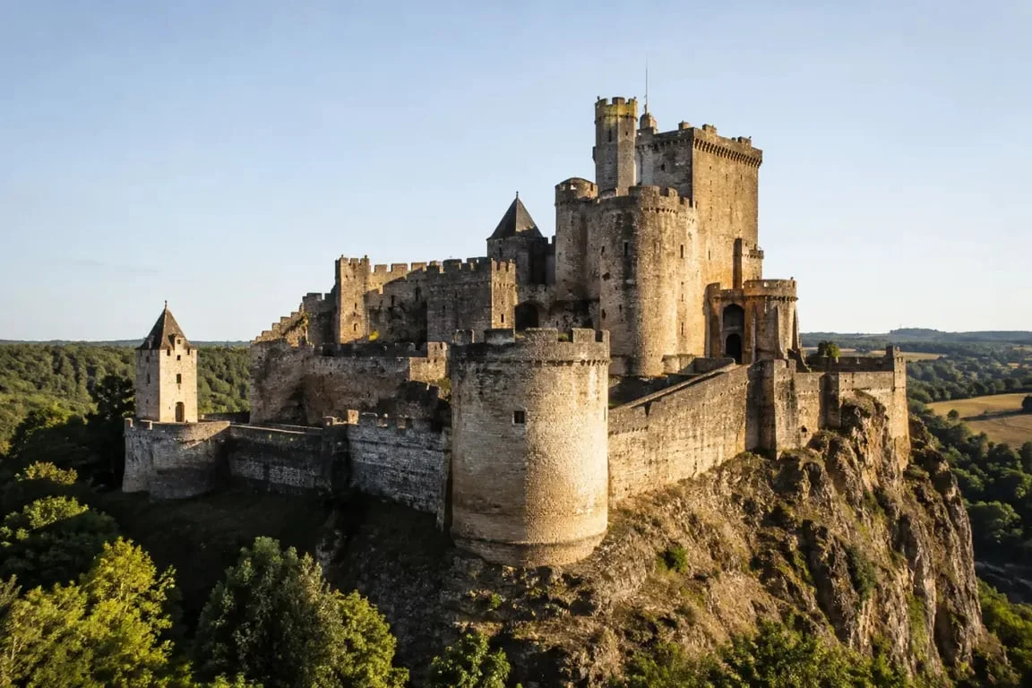Château de Bonaguil, forteresse médiévale en Lot-et-Garonne vue de l’extérieur
